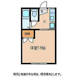 コーポまどかC 1階1Kの間取り