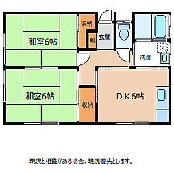 フクジマアパートB 2DKの間取り