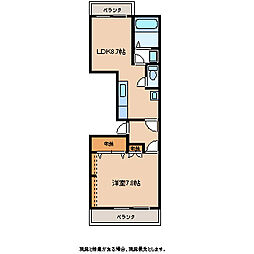 レジデンスタカハ 3階1LDKの間取り
