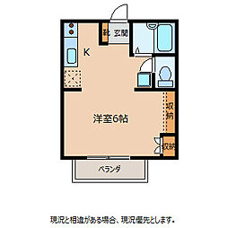 ワタベコーポ 1階ワンルームの間取り