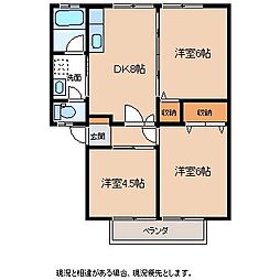 パナハイツカインド 1階3DKの間取り