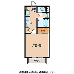 グレープ木下 1Kの間取図画像