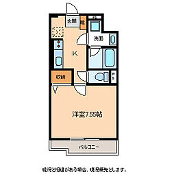 やまみマンション 1Kの間取図画像