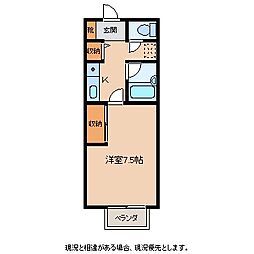 リポージシンエツA 1Kの間取図画像