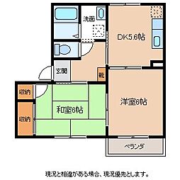 メゾンドシュヴァリエB 2Kの間取図画像