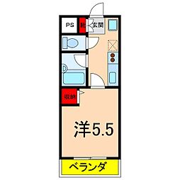 クレストンコート 1Kの間取図画像