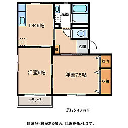 フォーレスアーサーA 2DKの間取図画像