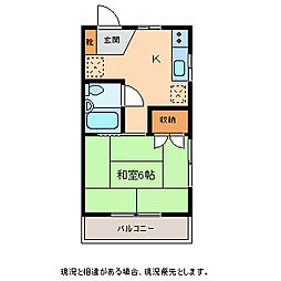 ハイツ宮の前 1Kの間取図画像