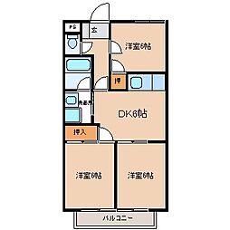 サープラススリーKハウス 3DKの間取図画像