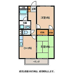 サープラスツーサンハイツA 2DKの間取図画像