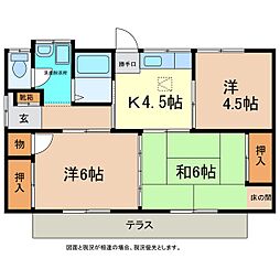 中島平屋8-24 3Kの間取り