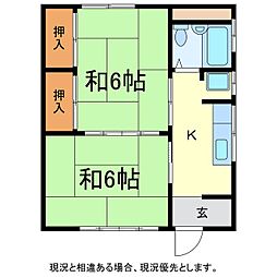 三楽荘 2Kの間取図画像