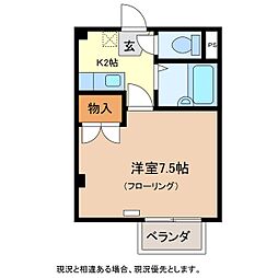 ハイツ中野296 1Kの間取図画像
