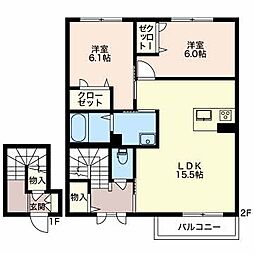 シャーメゾンまちA 2LDKの間取図画像
