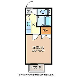 ハイツ中野296 1Kの間取図画像