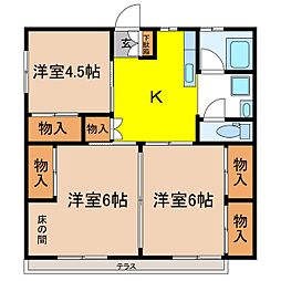 エコーハイツ小林 1階3Kの間取り