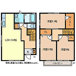 サンシャインゴールドIIB 3LDKの間取り
