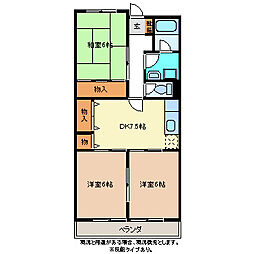 グリーン・ビレッジ 3DKの間取図画像