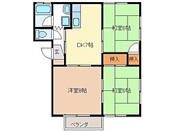 プラザやまざき2号館 3DKの間取図画像