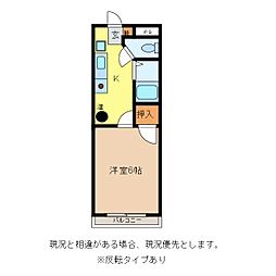 ウィングス21 1Kの間取図画像