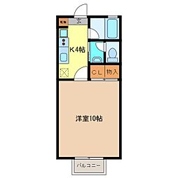 メゾンソレイユ 1Kの間取図画像
