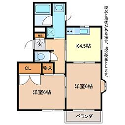 サンシャトー 2Kの間取図画像