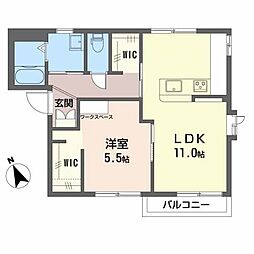 フレグランスにしみやN 1LDKの間取図画像