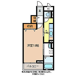 ベルファミーユ 1Kの間取図画像