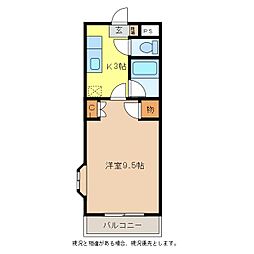 Mシャルマン 1Kの間取図画像