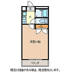 タウンコート若宮 1Kの間取図画像