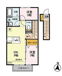 ラシーヌ・TA 2DKの間取図画像