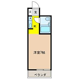 ブローニュ西長野 1Kの間取図画像