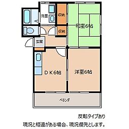 JR飯田線 伊那北駅 4kmの賃貸アパート 1階2DKの間取り
