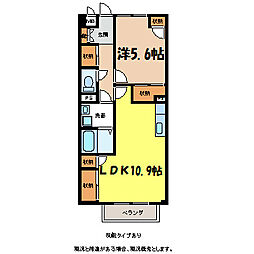 JR飯田線 田畑駅 徒歩33分の賃貸アパート 1階1LDKの間取り