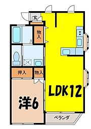 GREEN　STREET 2階1LDKの間取り