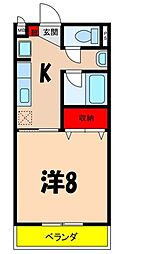 JR飯田線 伊那北駅 徒歩15分の賃貸アパート 1階1Kの間取り