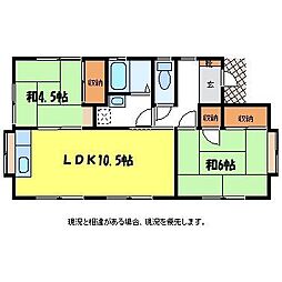 フジハイツ1号 2LDKの間取り