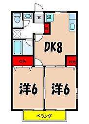 HSマンション 2DKの間取図画像