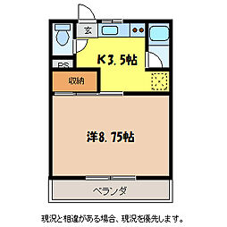 サンハイツ 1Kの間取図画像