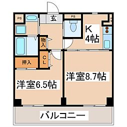 ローズマンション 5階2Kの間取り