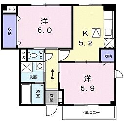 トード・エル・ムンド 1階2DKの間取り