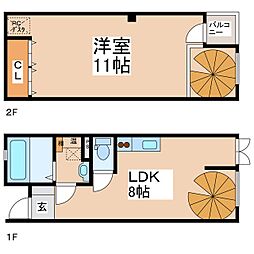愛宕セントラルマンション 1階1LDKの間取り