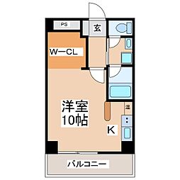 Brandnew City C 4階ワンルームの間取り