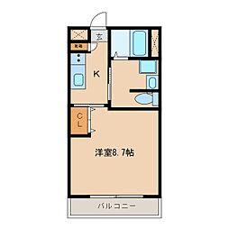 メゾン　リガシーII 1階1Kの間取り