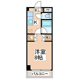 さくら小径 2階1Kの間取り