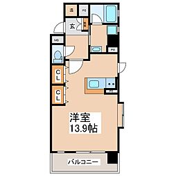 シティドエル ワンルームの間取図画像