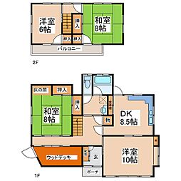 古里貸家 4DKの間取り