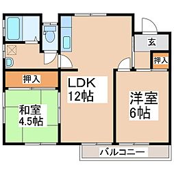 ハイツ宮美 2LDKの間取図画像