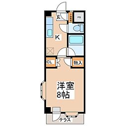 サンコーポ泉 1Kの間取図画像