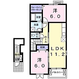 ル・ラフィーネ 2LDKの間取図画像